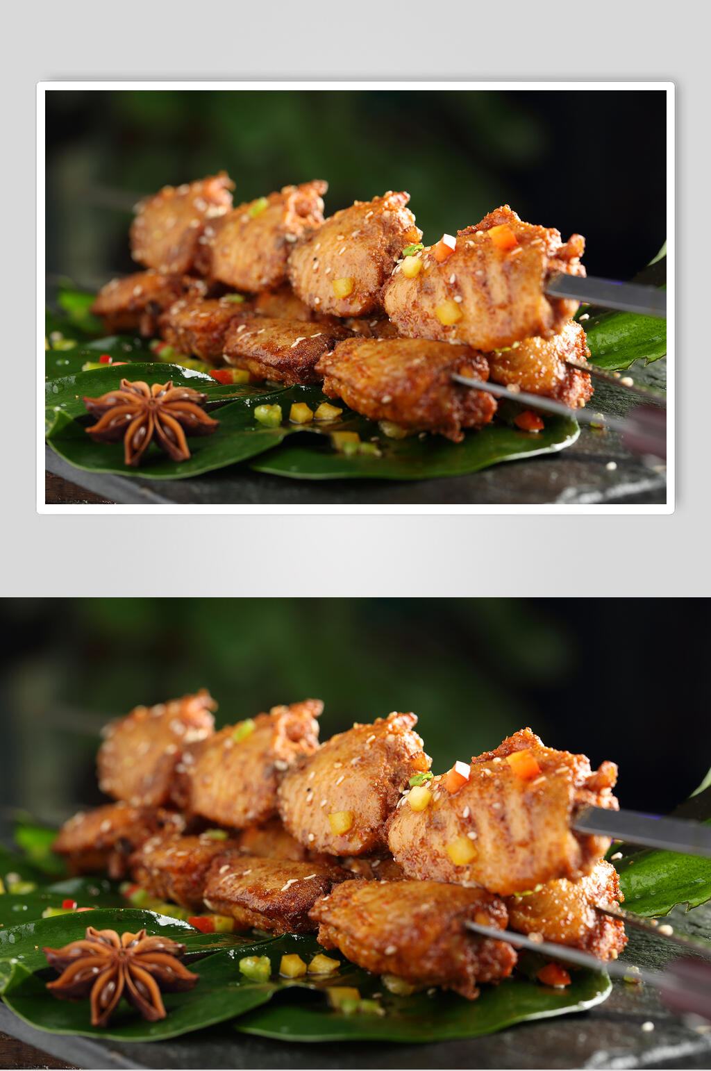 宝剑大串鸡翅摄影图素材