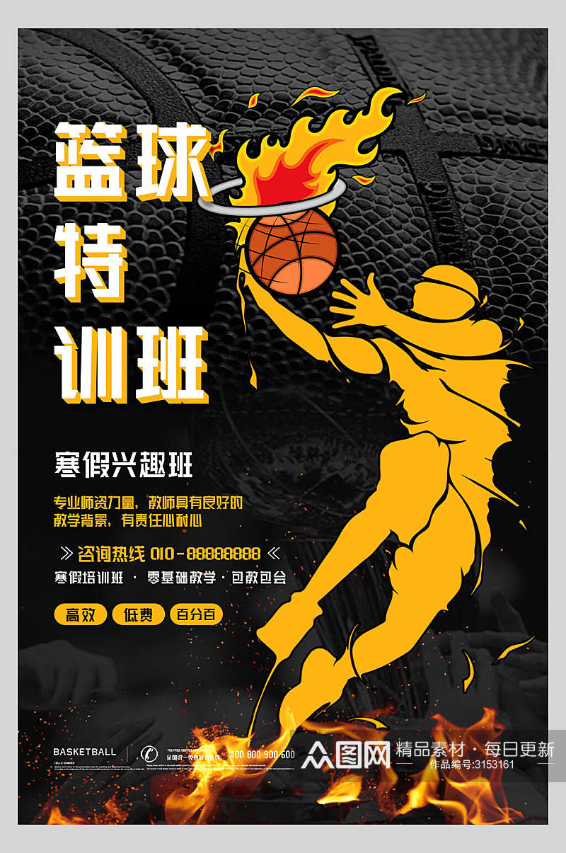 篮球兴趣班比赛培训宣传海报素材
