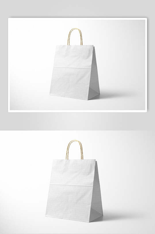 折痕麻绳皱纹阴影手提袋购物袋样机-众图网