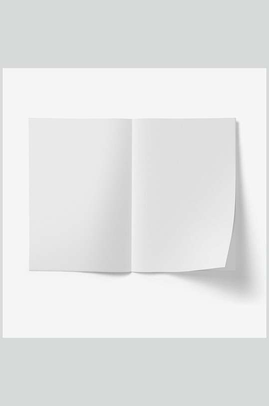 折痕翻页阴影白色报纸纸张白底样机