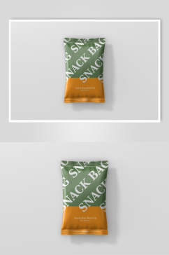 时尚绿黄创意大气食品零食包装样机