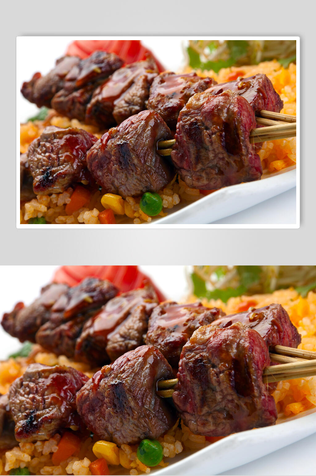 新疆烤肉串大肉串摄影图素材