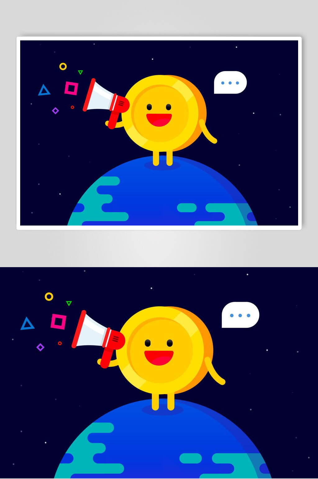极简高端大气地球商务插画矢量素材素材
