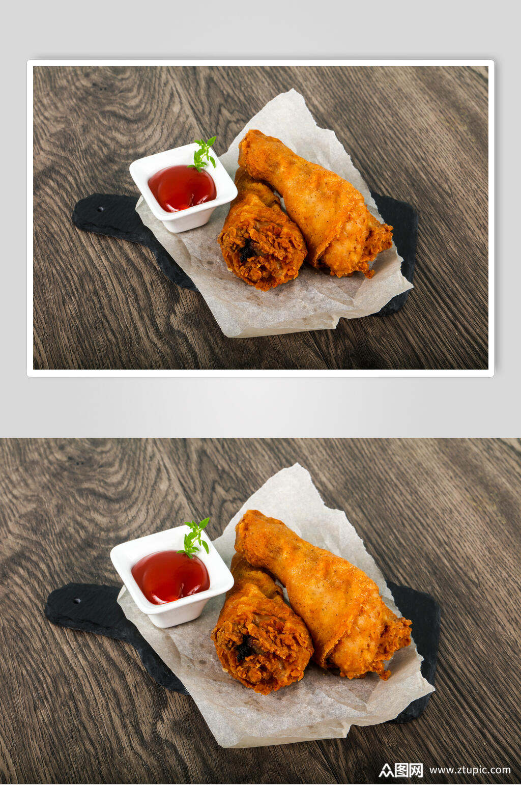 金黄美味鸡腿薯条汉堡食物图片模板下载-编号3103568-众图网