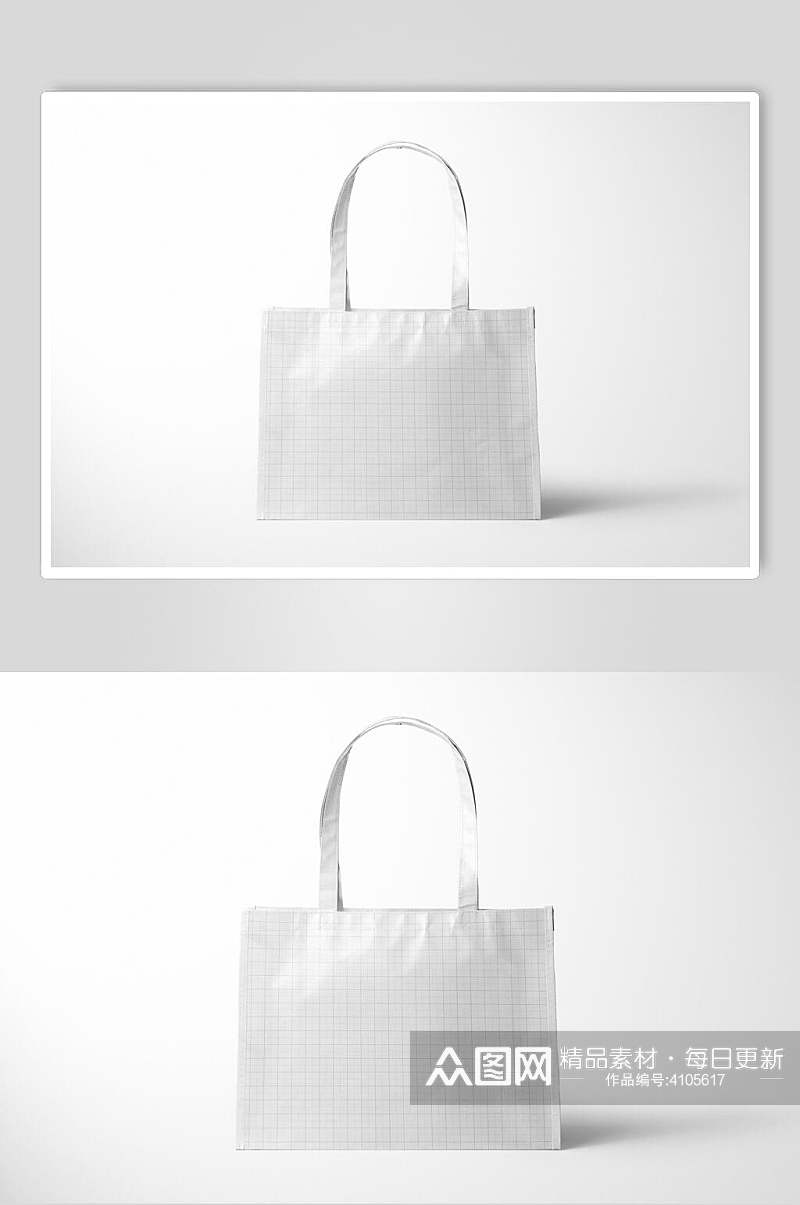 折痕皱纹阴影白色手提袋购物袋样机素材