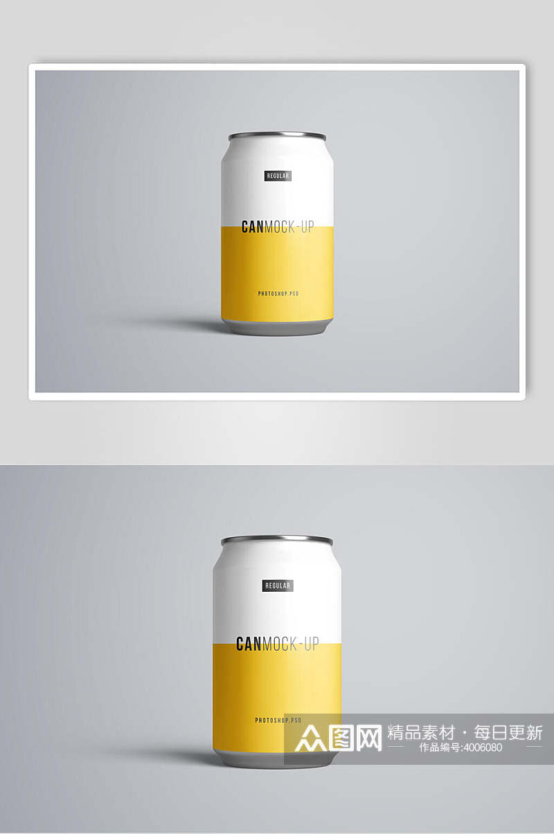 时尚啤酒可乐易拉罐包装样机素材