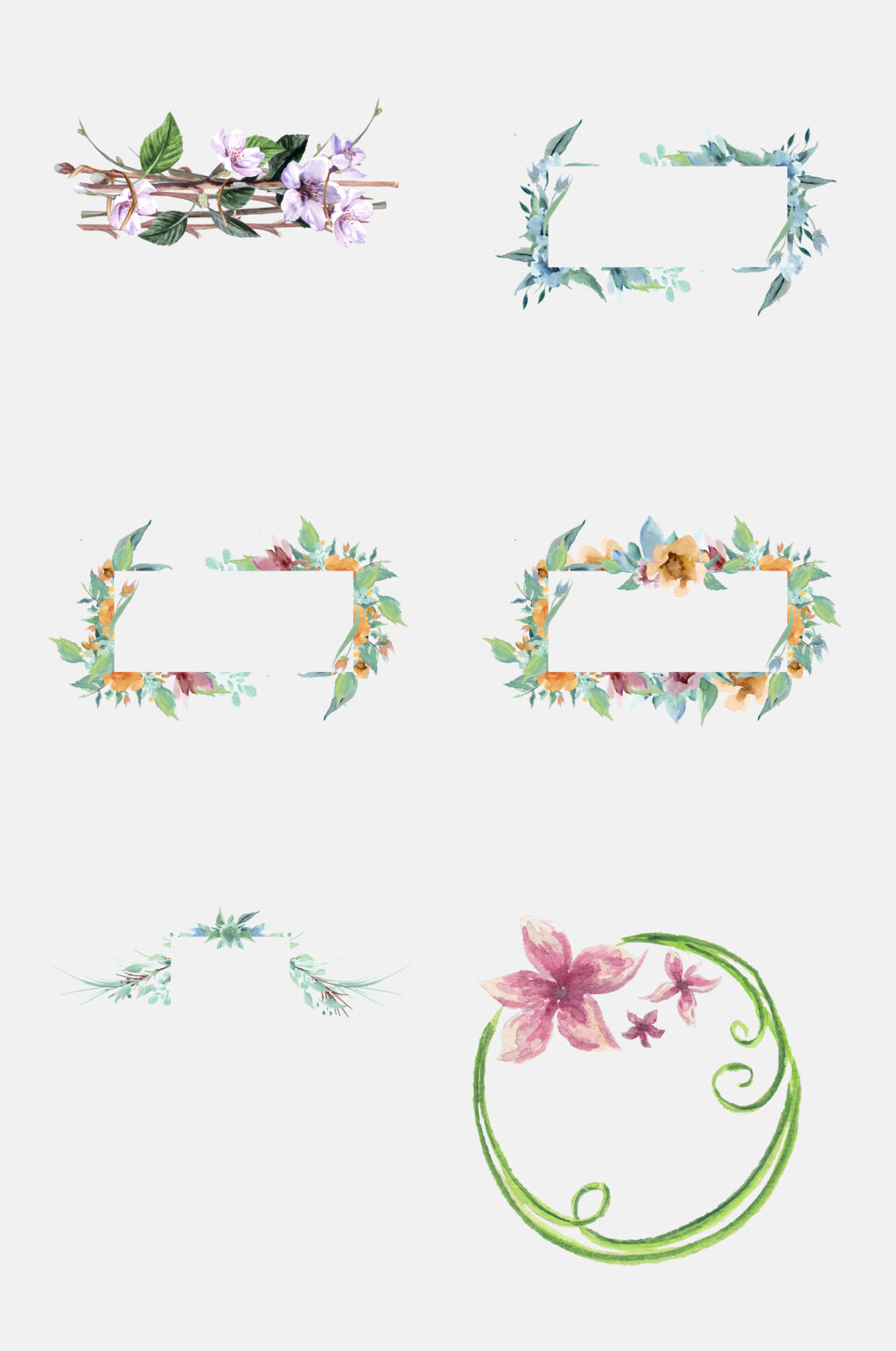 清新鲜花花环桂冠免抠素材素材