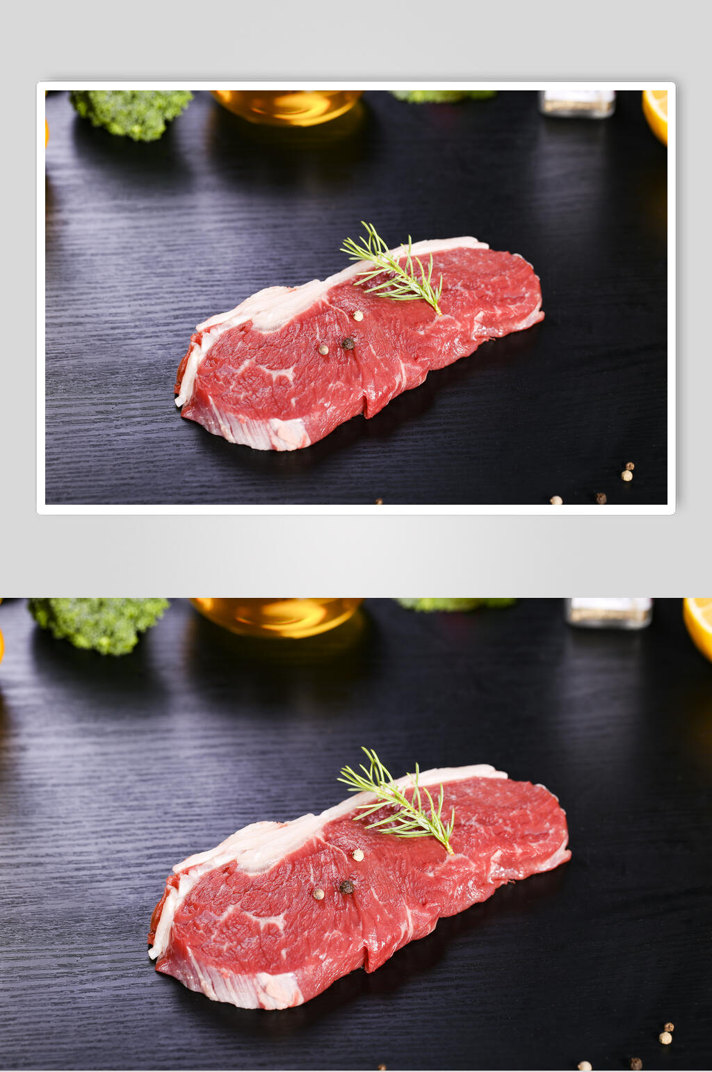 黑底牛排实拍食物图片素材