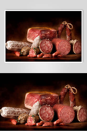 招牌腊肠猪肉肉类摄影食品图