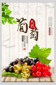 天然葡萄水果宣传海报