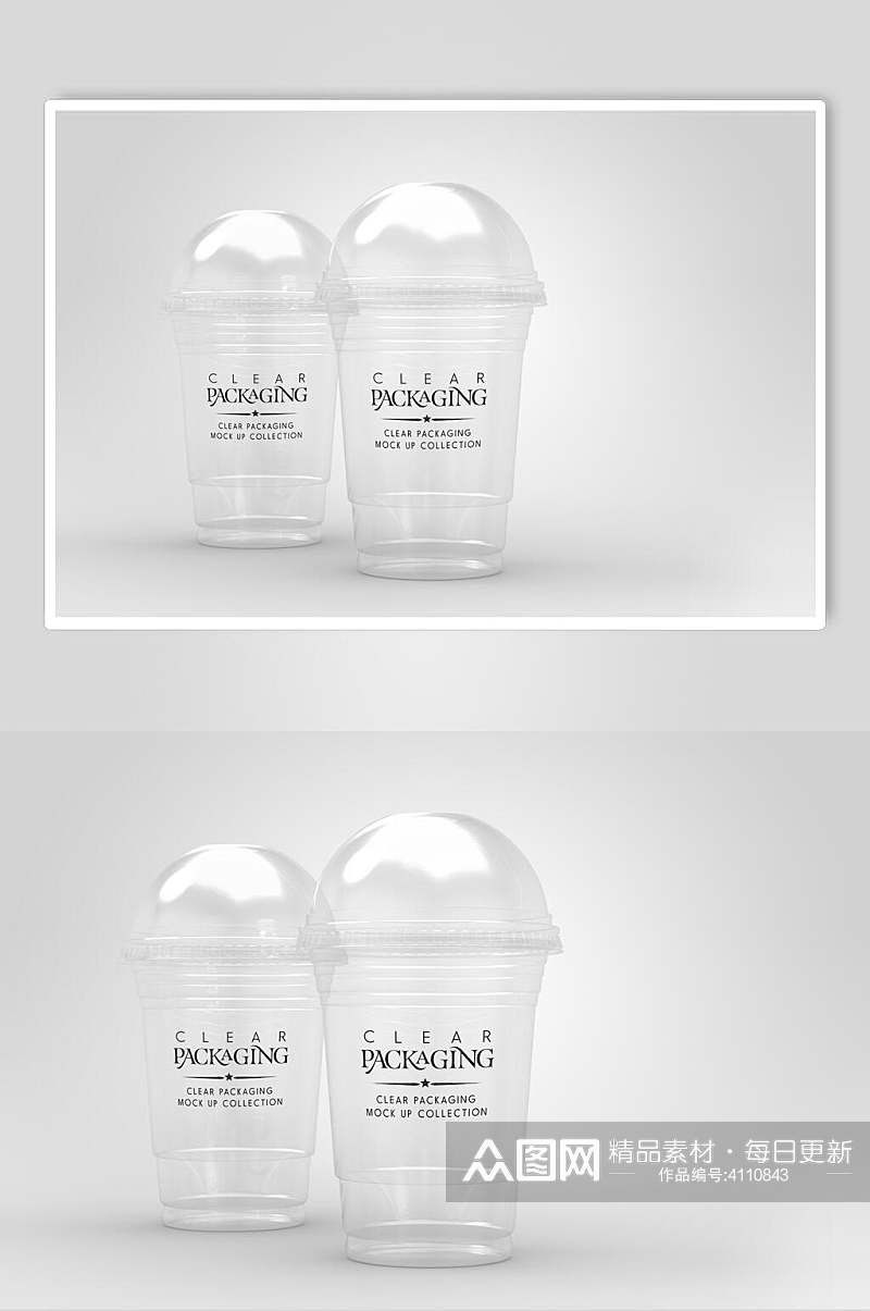 透明杯子创意大气食物塑料包装样机素材