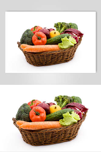 白底新鲜蔬菜水果食物高清图片