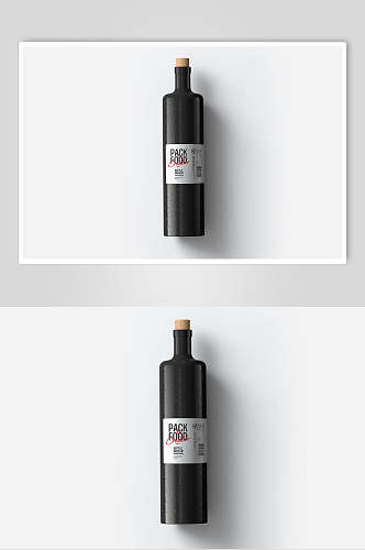 瓶子黑色创意大气食品包装展示样机