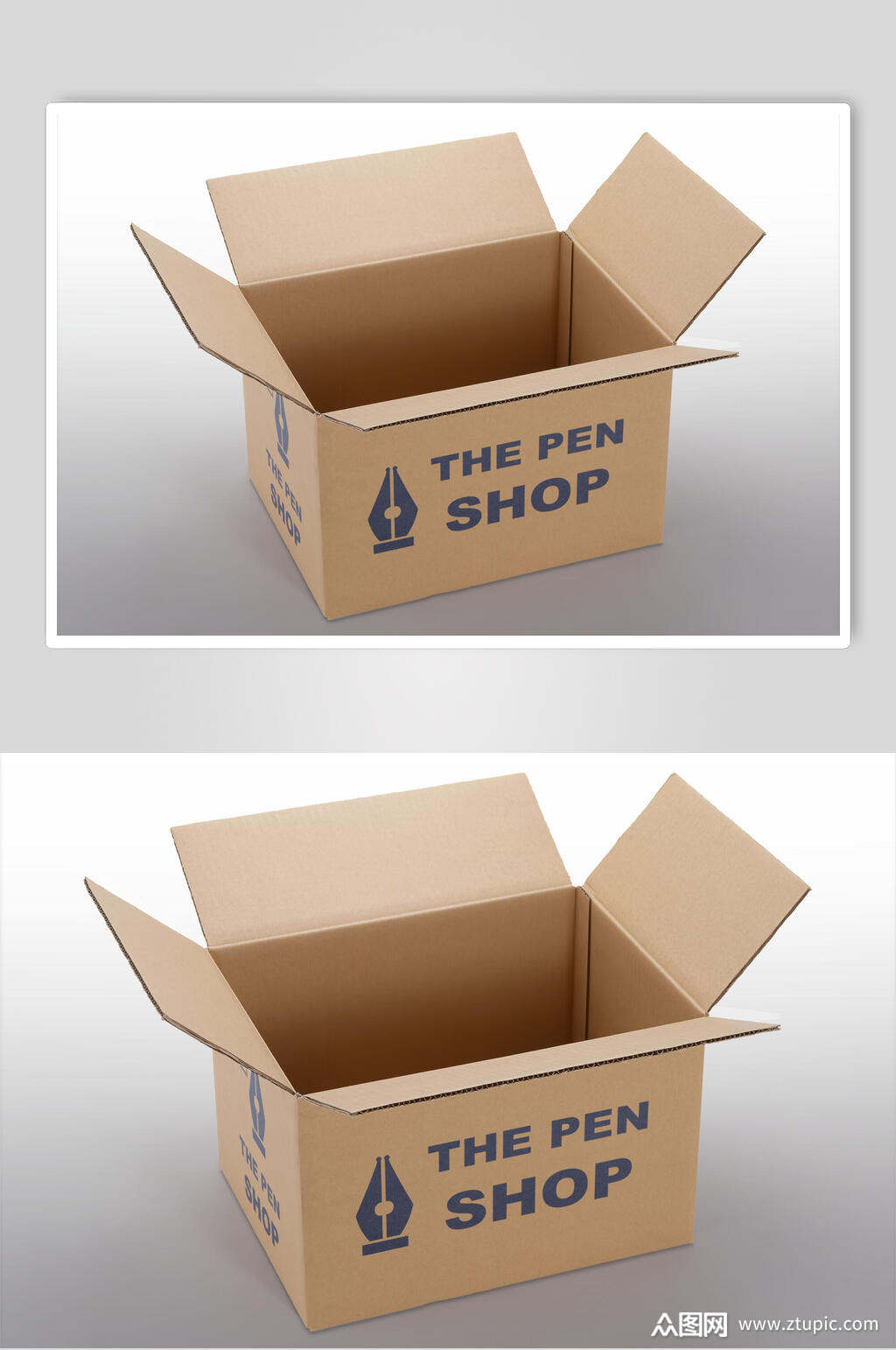 棕色牛皮包装箱样机素材