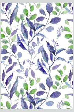 水彩紫色花卉植物矢量素材