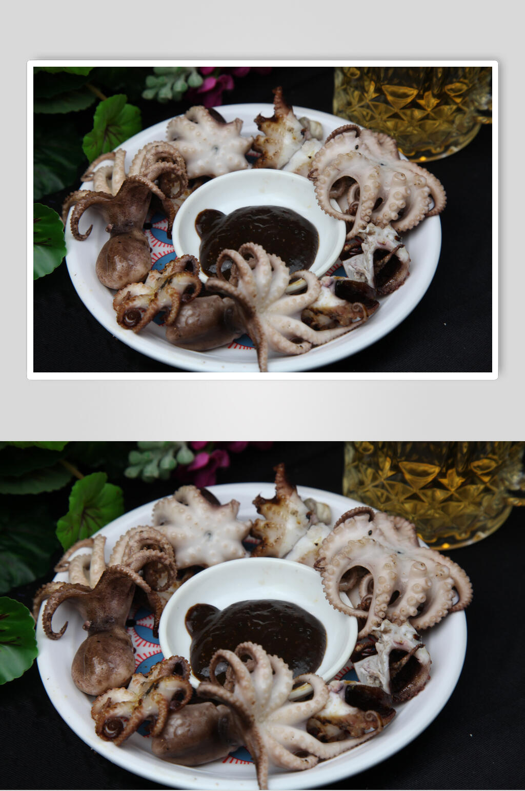 美食白灼八爪鱼鱿鱼须图片素材