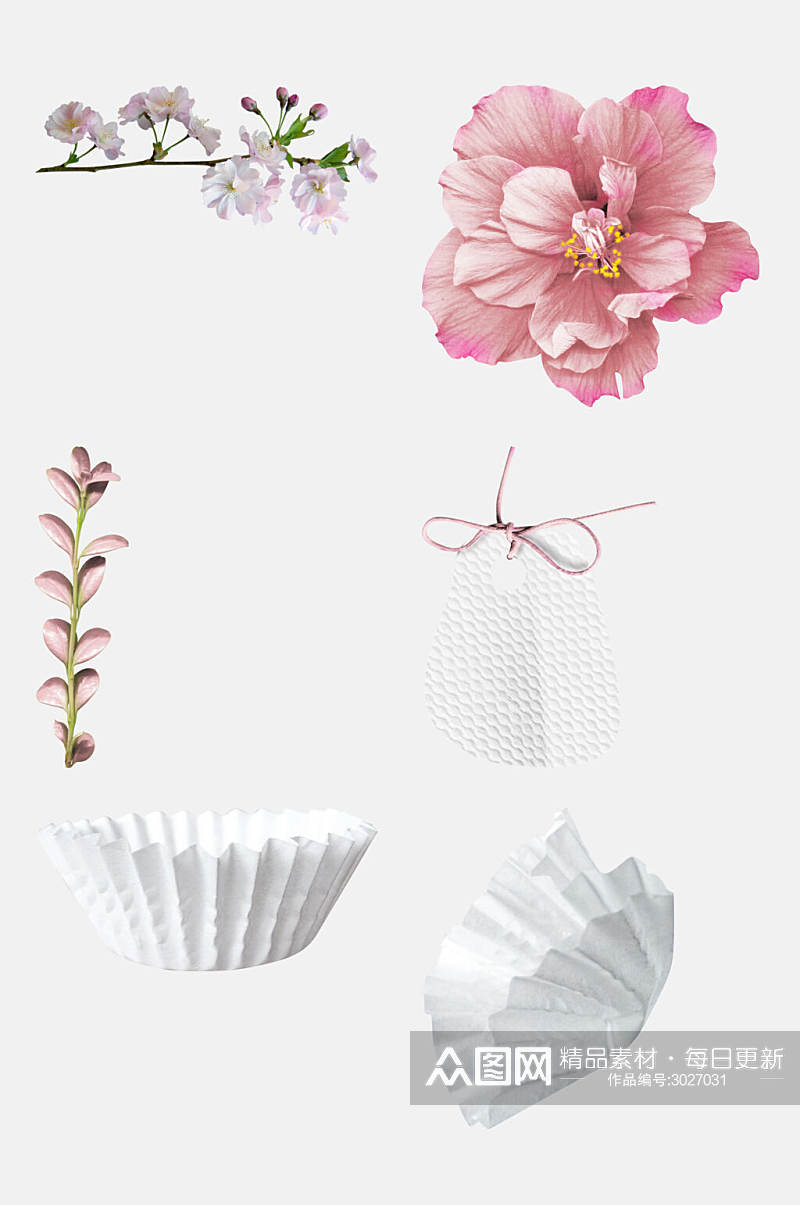 粉色花朵婚礼用品免抠素材素材