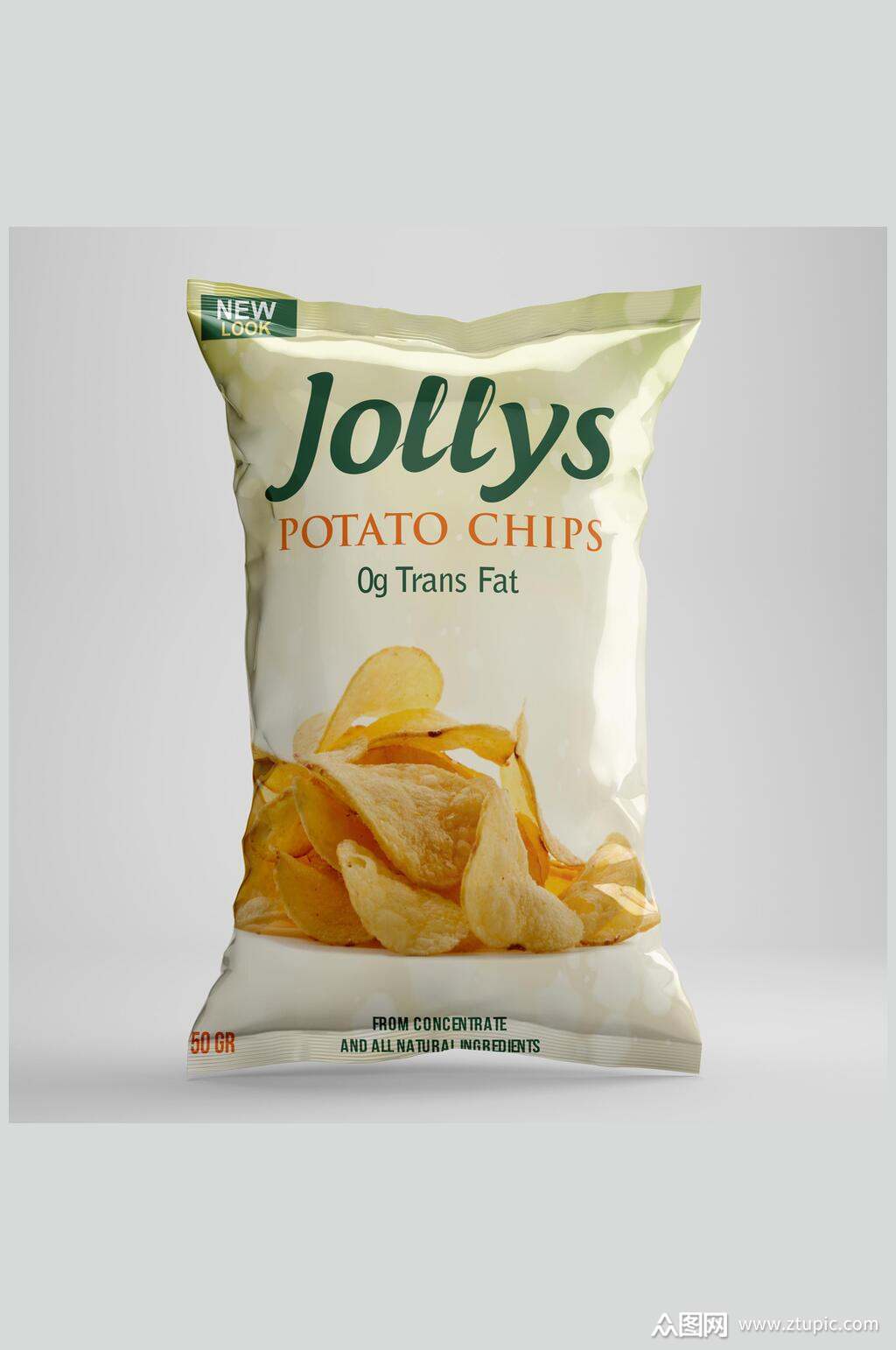 薯片小学生包装袋样机模板下载-编号4097446-众图网