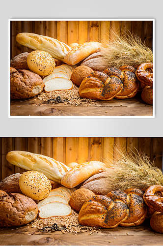 新鲜全麦面包食物高清图片