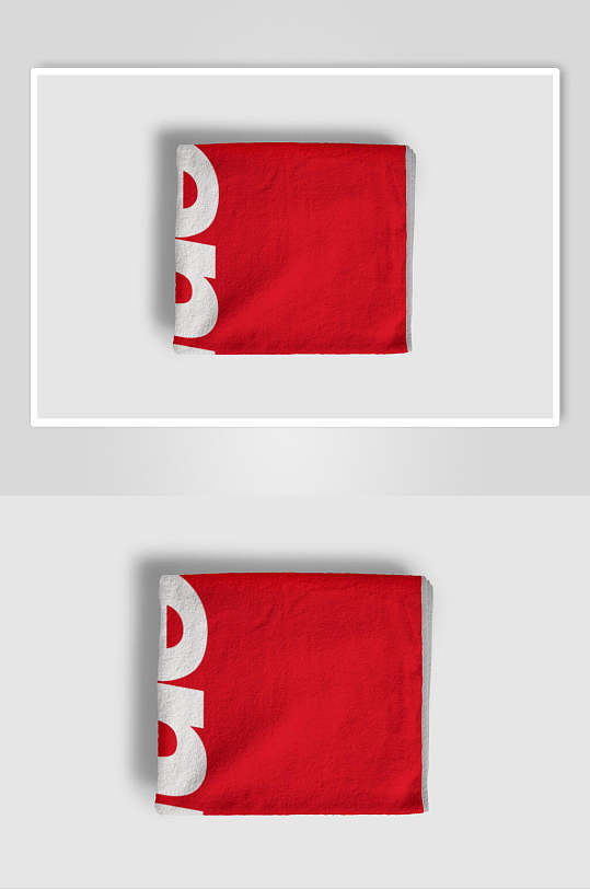 红色运动毛巾浴巾印花展示样机