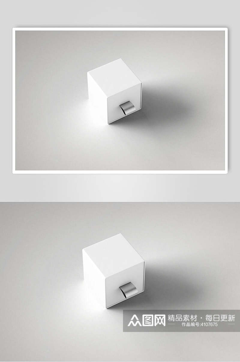 简约方形立体创意大气白色盒子样机素材