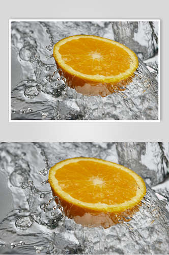 美味冰镇橙子蔬菜水果食物图片