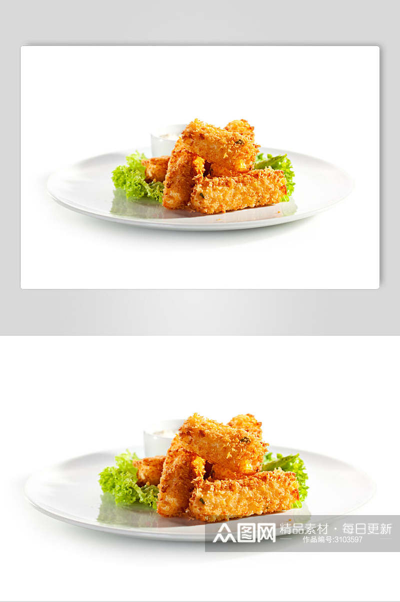 白底薯条汉堡食物高清图片素材