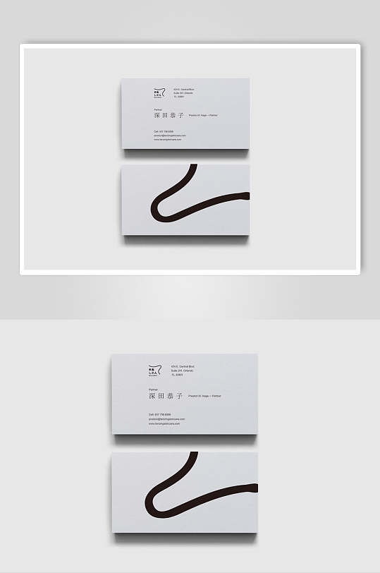白色日本极简企业公司VI全套设计展示样机
