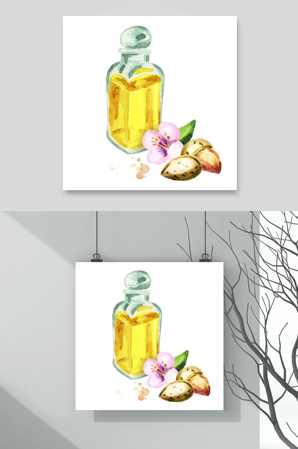 极简创意高端手绘杏仁软糖素材素材