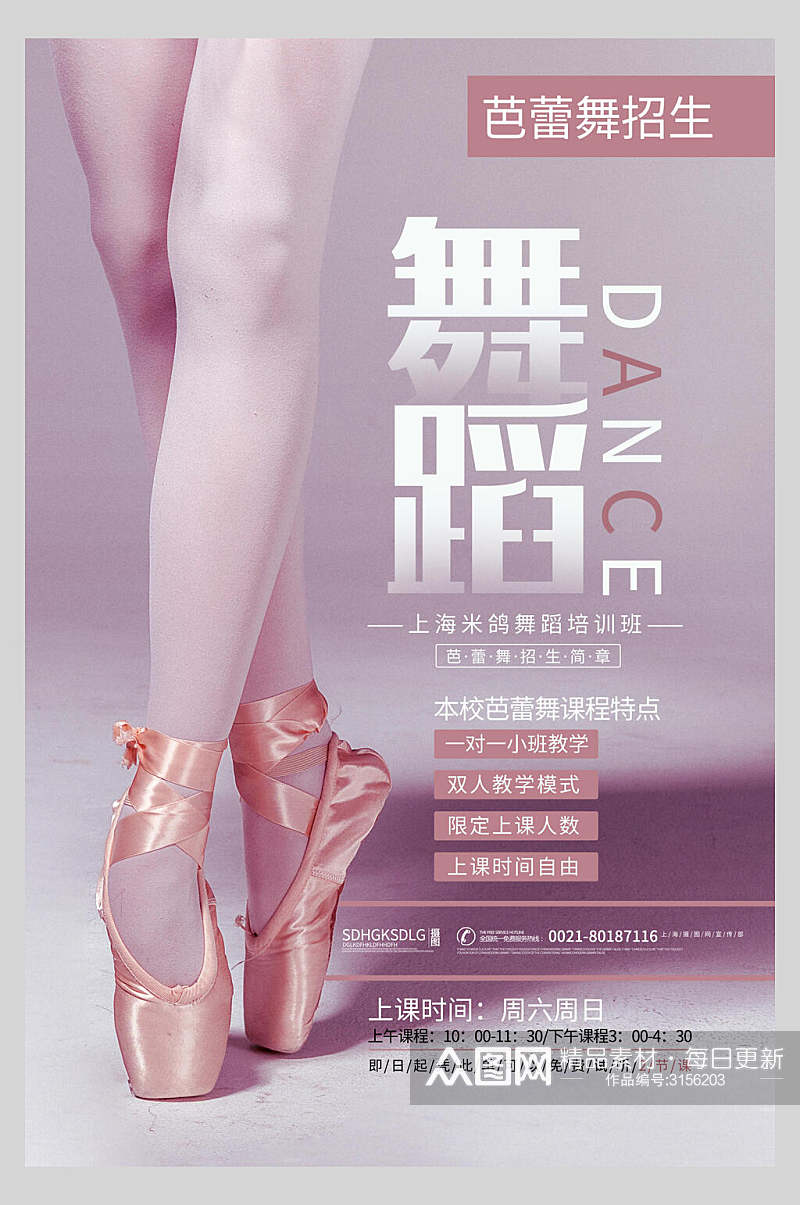 芭蕾舞舞蹈培训招生宣传海报素材