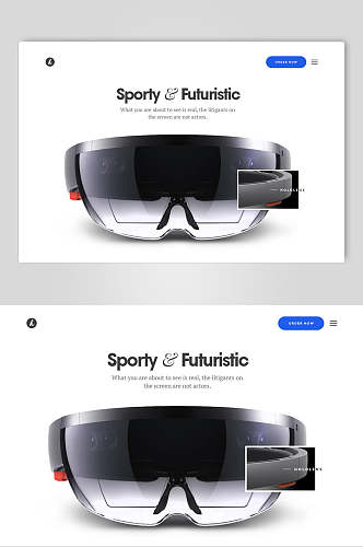 智能眼镜杂志风排版网页设计素材
