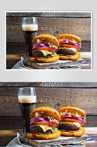 可乐薯条汉堡摄影图片