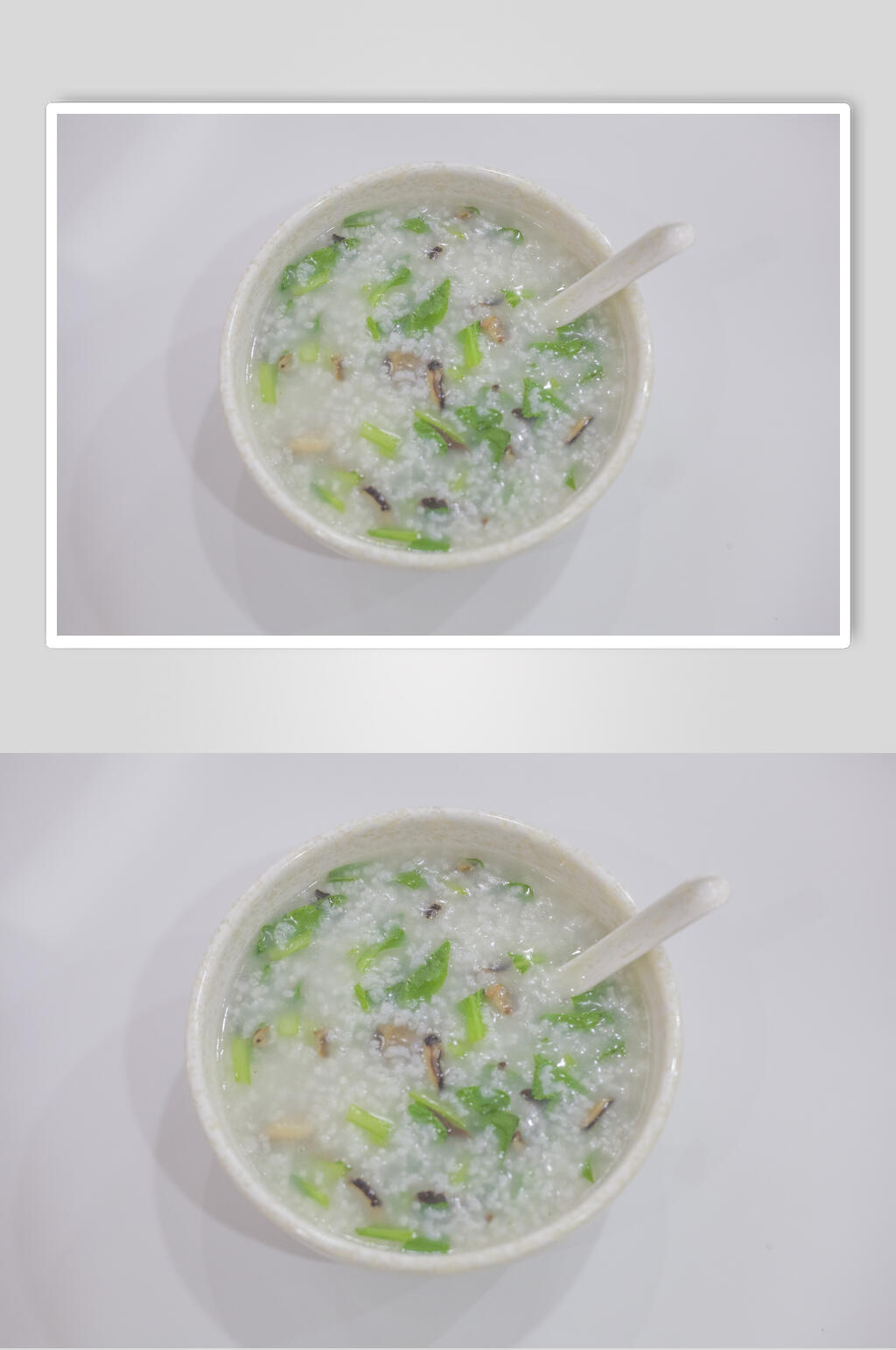 青菜香菇粥店食物摄影图素材