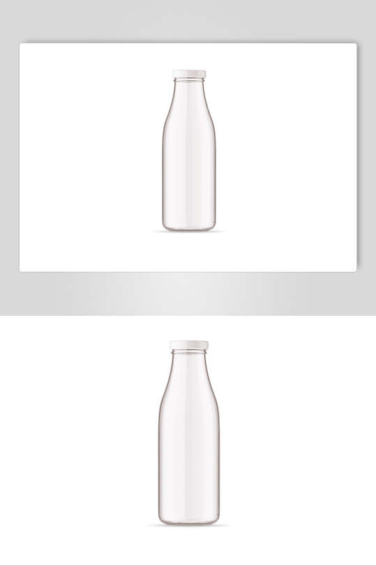 盘子白色简约创意牛奶玻璃瓶样机