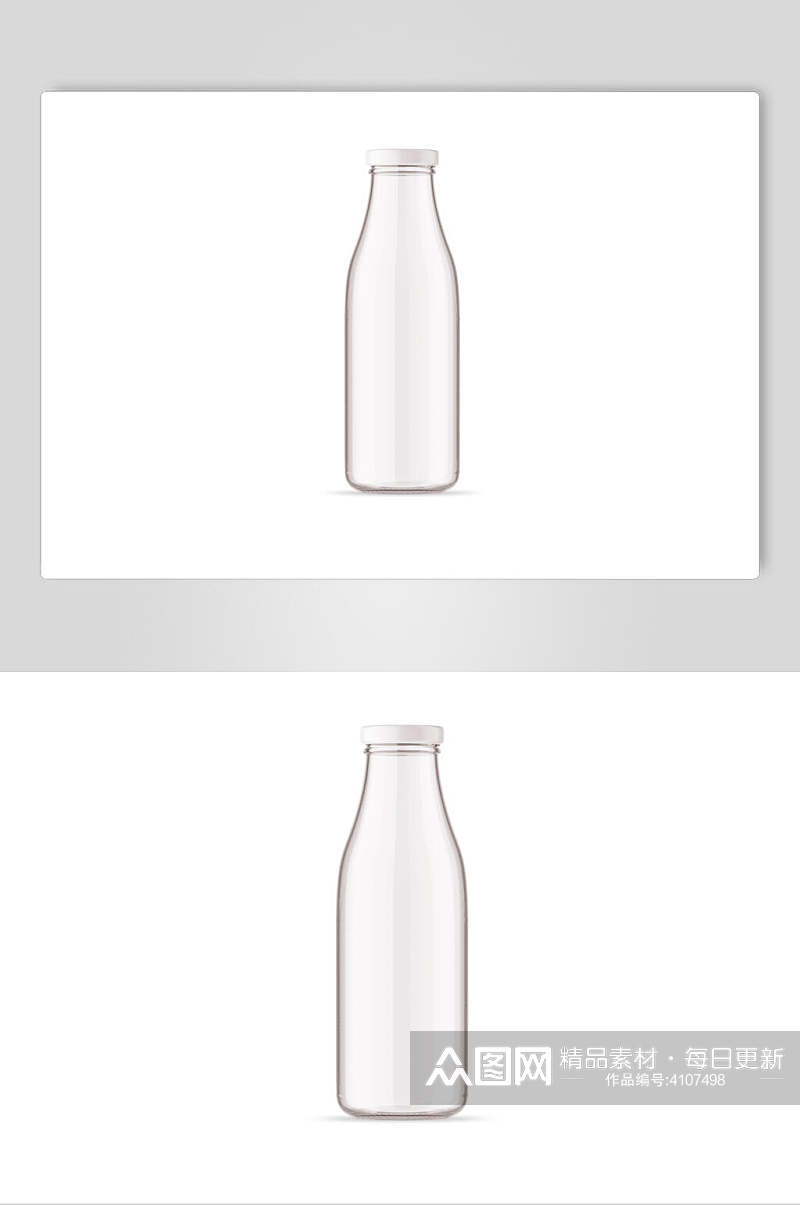 盘子白色简约创意牛奶玻璃瓶样机素材