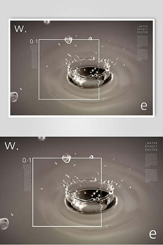 唯美大气质感水滴水波水纹浪花素材