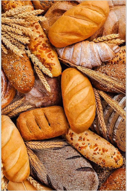 营养全麦面包食物摄影图片