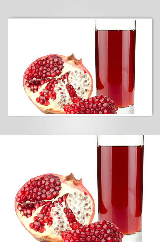 石榴果汁饮料摄影图
