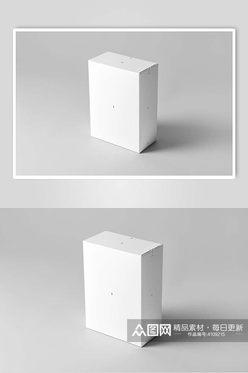 白色极简竖版纸盒样机素材