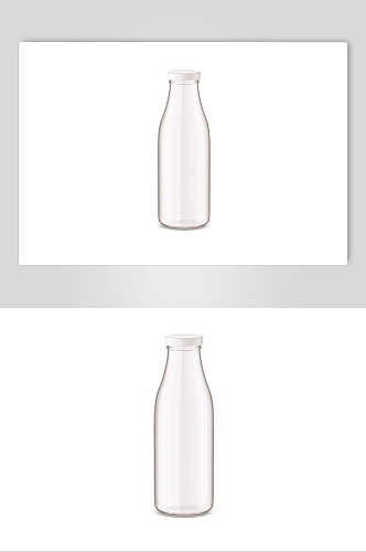 圆形盖子透明纯白色牛奶玻璃瓶样机