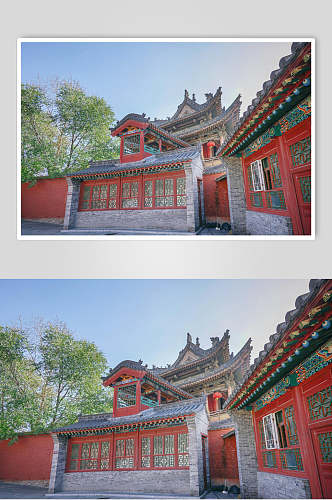 复古风五台山寺庙建筑群图片