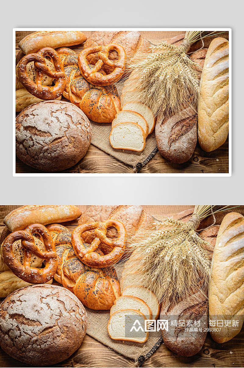 飘香全麦面包食物图片素材