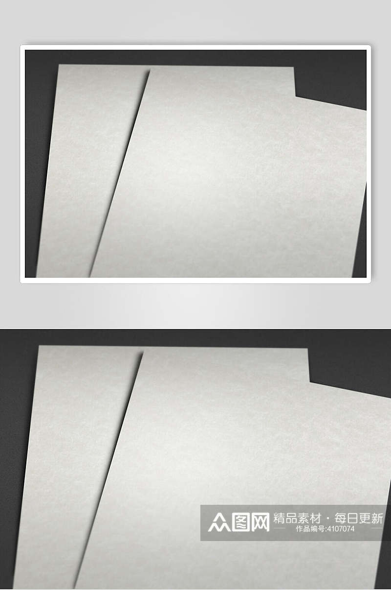 纸张灰色背景墙方形白时尚折页样机素材