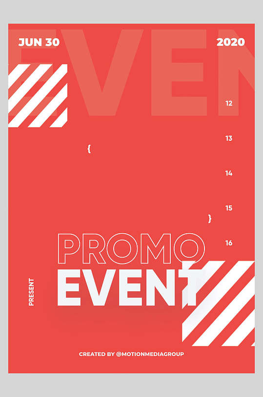 红白简约高端大气创意液态流体海报