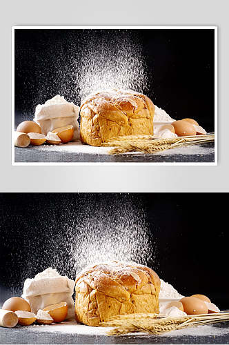 鸡蛋烘焙面包美食摄影图片