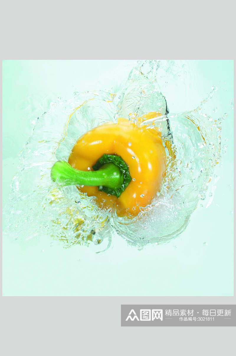 清新黄辣椒蔬菜水果食物高清图片素材