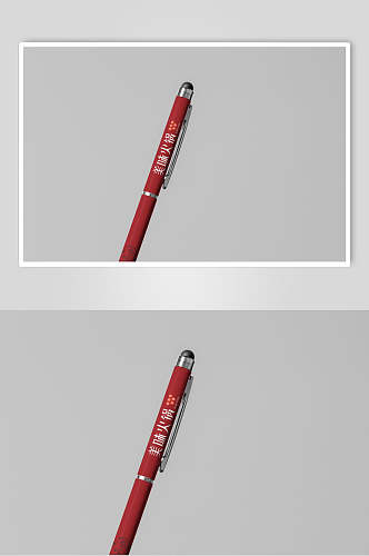 时尚红色简约铅笔立体品牌VI样机
