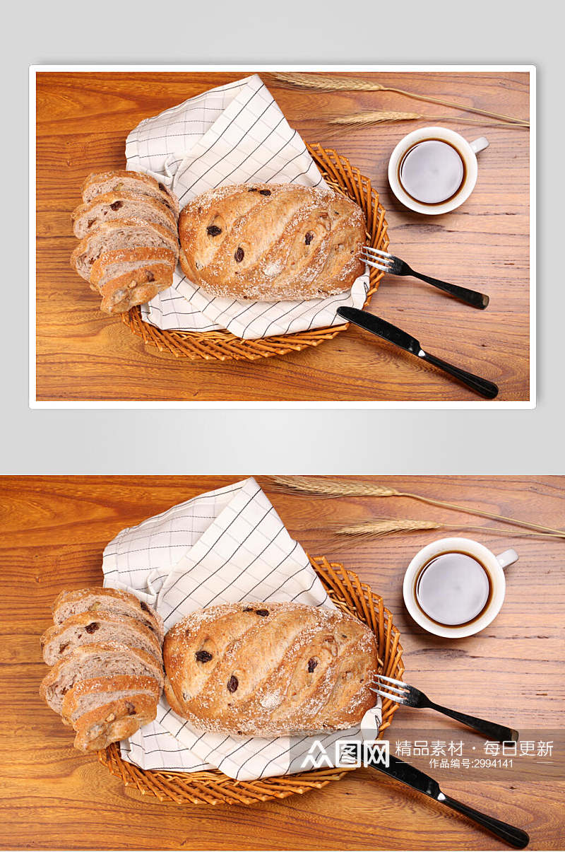 咖啡烘焙面包摄影图片素材