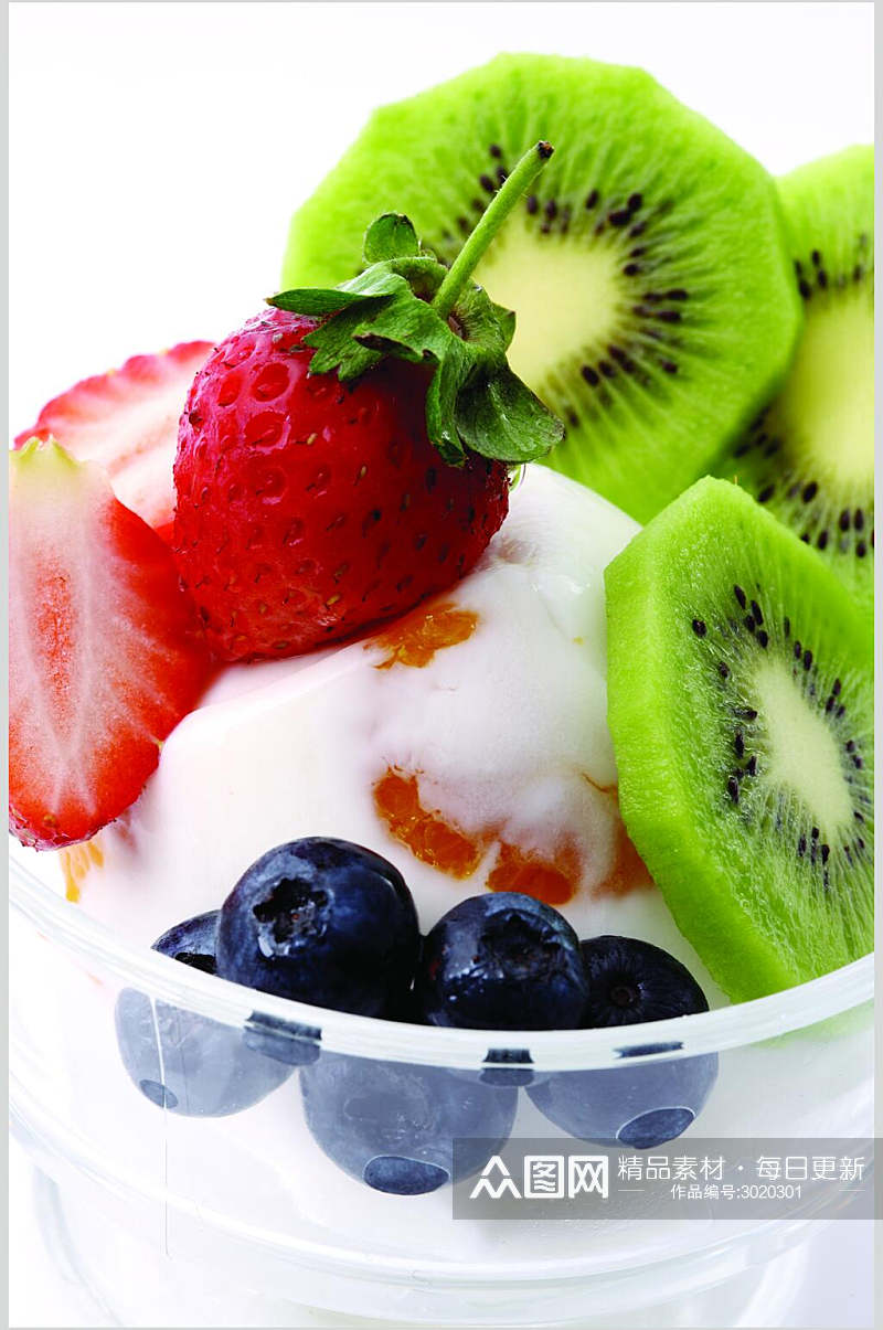 精品水果冰淇淋健康食材摄影图素材