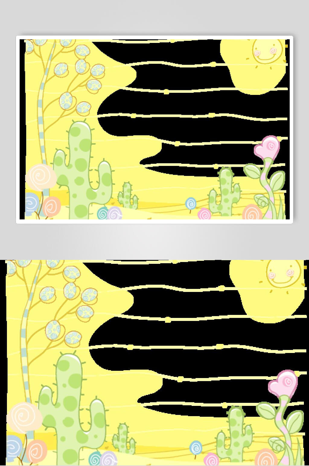 仙人掌自然风光插画矢量素材素材
